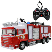 喷水消防车玩具大号 电动遥控车喷水车充电灯光音乐男孩儿童玩具 666-8遥控喷水消防车 两电一充+买一送五