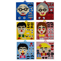 幼儿园活动区域区角玩具贴五官换表情玩教具手工投放自制材料 一家人套装