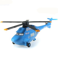 赛车总动员 小汽车 散装闪电麦昆板牙合金玩具小汽车模型 天蓝色车王直升机