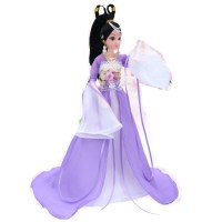 巴比娃娃套装超大礼盒别墅城堡叶罗丽仙子卧室房子女孩公主夜萝莉 荷花古装 12关节娃娃 紫罗兰紫薇公主