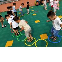幼儿园教具儿童体能训练器材体育户外感统玩具跳房子跳圈圈跳格子 38cm10圈10扣+正方形10框10扣+2个沙包