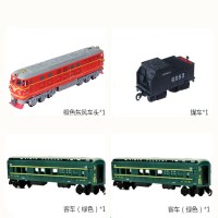 仿真轨道电动火车东风4B蒸汽机车高铁动车模型儿童拼装玩具中国绿皮火车儿时的回忆 7号编组 A轨道
