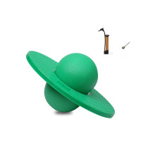 跳跳球儿童蹦蹦球加厚弹跳球玩具平衡踏板弹力球健身运动 圆板粉色蹦蹦球+打气筒+气针