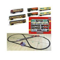 奋发儿童超长轨道电动小火车高铁动车仿真电动声光轨道火车模型玩具亲子互动 内燃机大套装 标配+送普通电池火车牌