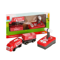 遥控电动火车远程控小火车发声玩具动力大兼容木质轨道 电动快递车 官方标配 消防车（仅发声发光）