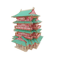 中国古建筑模型木质立体3d拼图木头手工拼装积木制作玩具天坛 激光版(天坛)3D图解