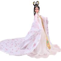 中国古装芭芘比娃娃套装礼盒4D真眼白浅仙女女孩生日娃娃衣服 白浅 3D美瞳12关节(盒装)