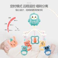 婴儿床铃玩具宝宝遥控音乐旋转床头铃0-6个月儿玩具 投影充电动物派对红6000+内容+充电
