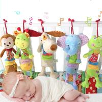 婴儿玩具0-1岁宝宝推车挂件 风铃床挂床铃 摇铃 毛绒艺布玩具 happy大号风铃黄色猫头鹰