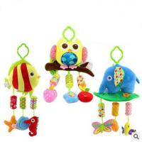 婴儿玩具0-1岁宝宝推车挂件 风铃床挂床铃 摇铃 毛绒艺布玩具 happy拉铃七彩鱼
