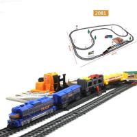 电动发光火车轨道套装仿真高铁工程车伐木场托马斯小火车儿童玩具 汽车装载机[68件套]2081 官方标配+普通电池+螺丝刀