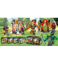 兼容 乐高幻影忍者人仔拼装积木大电影力男孩子小人偶战车玩具 翠绿色忍者魔咒幽灵-4盒