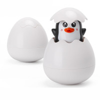 洗澡玩具下雨云朵小鸭子喷水蛋宝宝戏水儿童浴室洒水花洒 小企鹅喷水云雨 标配 蓝乌龟（脑部颜色随机）