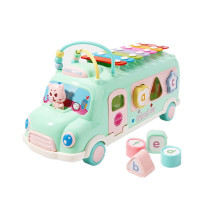 婴幼儿童巴士玩具8个月宝宝男女孩八音手敲琴1-2-3岁打击乐器 巴士敲琴+彩虹叠叠圈 #20 多功能巴士敲琴