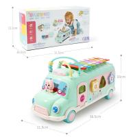 婴幼儿童巴士玩具8个月宝宝男女孩八音手敲琴1-2-3岁打击乐器 巴士敲琴+彩虹叠叠圈 # 巴士敲琴+粉色拨浪鼓(充电版)