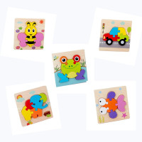 幼儿早教立体拼图积木儿童学习认知拼版1-2-3-4岁玩具 立体拼图A款（一套5个）
