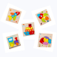 幼儿早教立体拼图积木儿童学习认知拼版1-2-3-4岁玩具 立体拼图B款（一套5个）