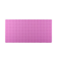 积木底板兼容乐高大颗粒地板墙壁幼儿园墙面拼装底版桌大号底盘 粉红51×26CM(圆角)