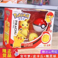 正版精灵宝可梦皮卡丘妙蛙花玩具神奇宝贝宠物小精灵球手办公仔男 皮卡丘+精灵球