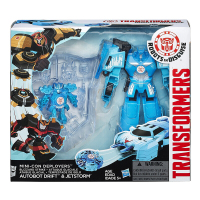 孩之宝变形金刚玩具的挑战迷你金刚 断骨飞剑 漂移天暴 超载 暴雪漂移与暴风