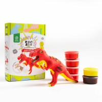 若小贝超轻粘土动物橡皮泥彩泥儿童立体拼图模型霸王龙玩具 霸王龙(木质骨架+超轻黏土+配件+认知卡片+视屏教程)