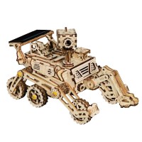 若态若客手工木质diy拼装模型火星车太阳能玩具立体拼图生日 [LS402好奇号火星车]