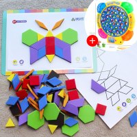 几何形状进阶磁力拼图拼板七巧板儿童力玩具男女孩3-4-6岁 磁力拼拼乐+大号45鱼电动钓鱼盘
