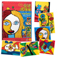 幼儿园美劳课儿童手工diy创意制作材料包纸绳画套盒开学 纸绳画-女孩