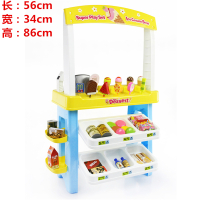 儿童玩具女孩过家家收银机餐台玩具女童小宝宝超市购物车套装 668-08黄--冰激凌糖果店(47件套)