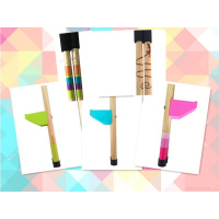 MYGY幼儿园木质儿童踩高跷感统训练器材体育户外运动木制玩具 草绿[彩虹图案]印花款