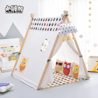 小斑鸠儿童帐篷室内游戏屋女孩公主房印第安玩具小房子宝宝读书角 屋状彩色猫头鹰(不含垫子和配饰)
