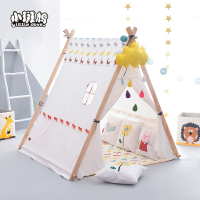 小斑鸠儿童帐篷室内游戏屋女孩公主房印第安玩具小房子宝宝读书角 屋状快乐小鹿(不含垫子和配饰)