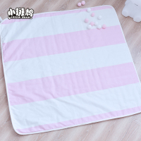 小斑鸠爬行垫客厅地垫儿童帐篷搭配防潮加厚地毯宝宝爬爬垫 粉白条纹 120CM*120CM