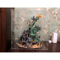 末日堡倒塌自由女神像末日之城成人高难度拼装积木模型玩具展示盒 亚克力防尘罩(不含玩具)3mm加厚顺丰