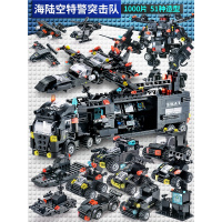 航母模型拼装积木 小颗粒 早教 特警突击队51变(特惠版)