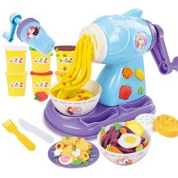 迪士尼面条机儿童玩具小孩压橡皮泥彩泥冰淇淋套装宝宝女孩过家家 面条机玩具(小麦泥6杯、面条机1个、配件10件)