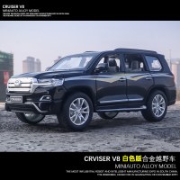 金属吉普霸道车模酷路泽声光小汽越野车合金模型儿童玩具车车男孩 黑色【盒装】