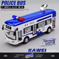 考斯特商务车仿真巴士车模儿童警车玩具男孩警察汽车模型救护车 伦敦巴士警车[盒装]