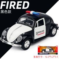 110警车玩具金属开120救护车救援小汽车模型仿真合金儿童警察车 甲壳虫警车黑色盒装