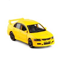 JK金属仿真1/32三菱翼神EVO 九代6开合金汽车模型声光玩具收藏 黄色