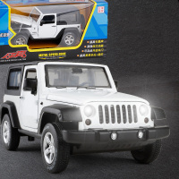 彩珀1:32JEEP吉普 越野车模 声光合金汽车模型 儿童礼品玩具 白色[盒装]