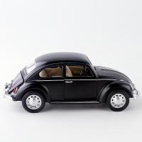 彩珀金属仿真1/28大众经典甲壳虫1967复古小汽车模型声光回力开 黑色