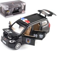 嘉业1:32五菱宏光S商务车6开儿童玩具声光警车小汽车合金车模 黑色特警车