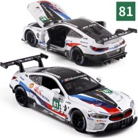 金属仿真1:32适用于宝马DTM赛车M4宾利合金小汽车模型玩具 宝马M8GTE81号