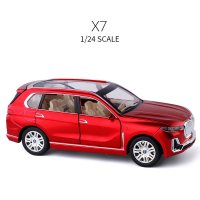 金属仿真1/24库里南越野车合金车模 商务SUV儿童玩具车回力车模型 X7红色