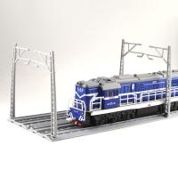 仿真1:87火车模型合金玩具火车声光儿童玩具车蒸汽机车东风火车 蓝色仅车头+轨道