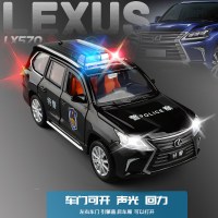 大号金属1/32防暴车虎式装甲车声光特警合金警车男孩汽车模型玩具 雷克萨斯LX570特警