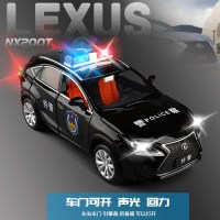 大号金属1/32防暴车虎式装甲车声光特警合金警车男孩汽车模型玩具 雷克萨斯NX200T黑色特警