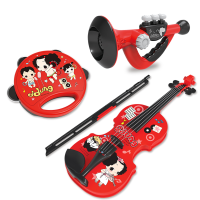 冬己ddung儿童乐器套装喇叭铃鼓小提琴 亲子互动音乐玩具女孩 红色FDE632乐器套装 3件套