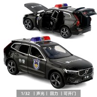 1/32 金属仿真 沃尔沃XC60警车小汽车模型玩具特警车儿童玩具 黑色